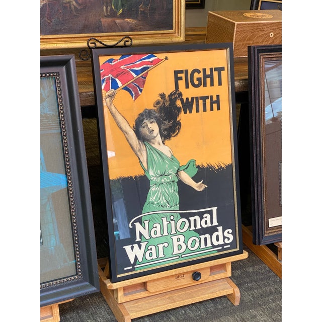 Figurative "Fight With National War Bonds" Vintage British Wwi Poster, Circa 1917-18 For Sale - Image 3 of 3
