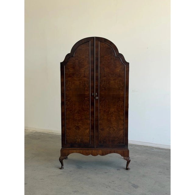 1960s Burl & Walnut Art Decor Armoire on Cabriole Legs For Sale - Image 15 of 17