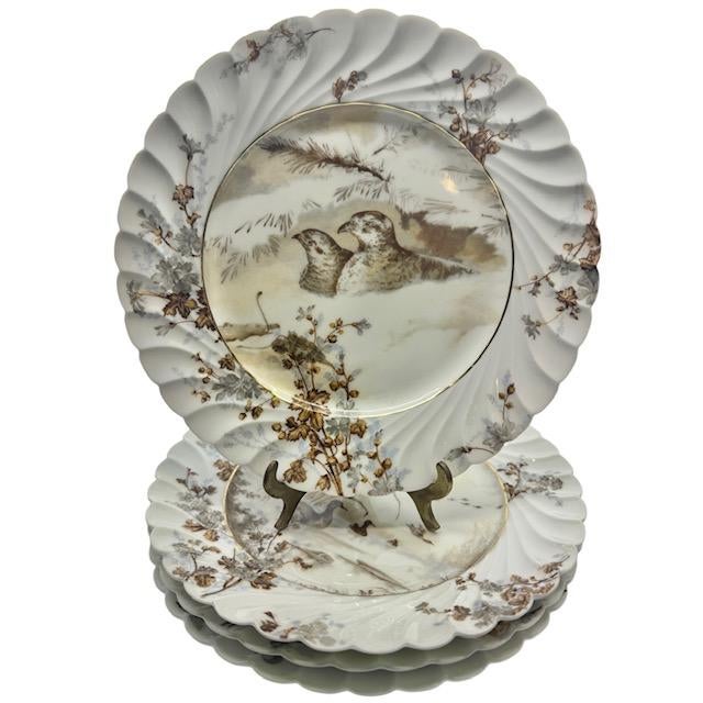 Haviland & Co. Antique Haviland & Co. Limoges Game Birds Plates - Set of 4, C. 1887 For Sale - Image 4 of 11