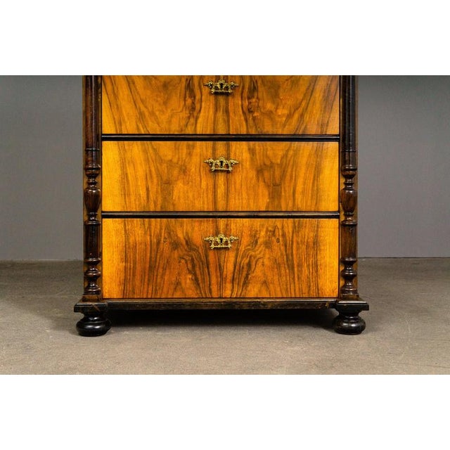 Gründerzeit Chest of Drawers in Wood and Brass For Sale - Image 10 of 17