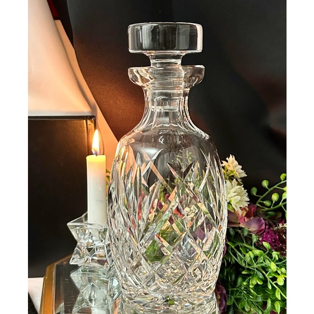 Glass Waterford Crystal Decanter and Stopper Vintage Drogheda Pattern For Sale - Image 7 of 8
