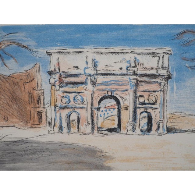 Lucien Mainssieux, The Gothic Dungeon, Signed Color Lithograph, 1949 For Sale - Image 6 of 6