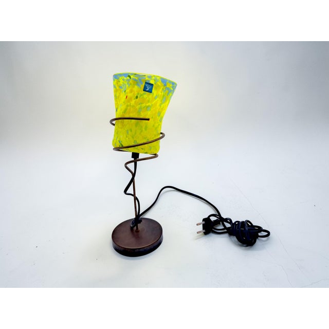 Metal Murano Glass Table Lamp by Goto Luminoso for Barovier & Toso, 1990s For Sale - Image 7 of 7