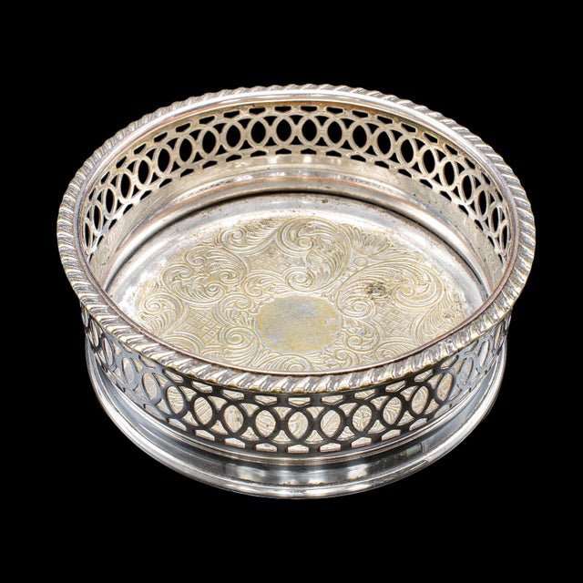 Vintage Wine Coaster Duo, English, Silver Plate, Champagne Bottle Stand, c.1960 For Sale - Image 4 of 10