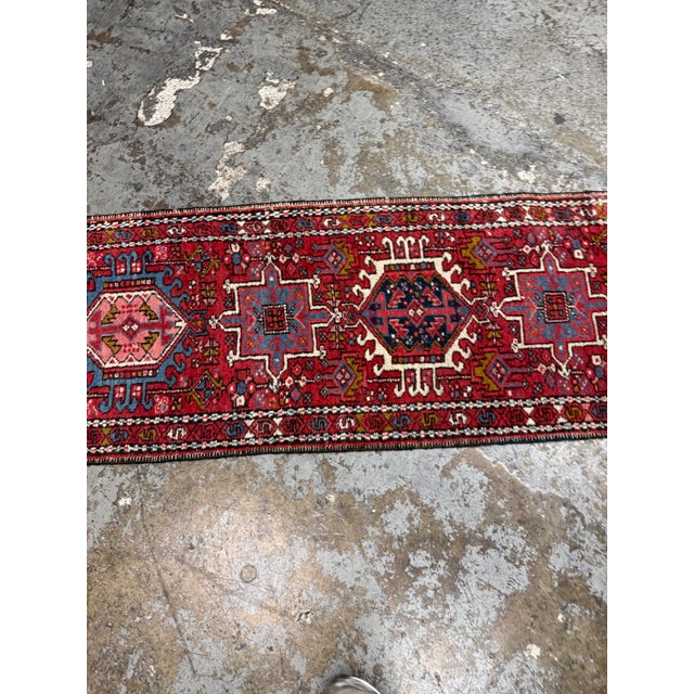 1ft 10in × 12ft Karajeh Heriz Persian Rug, Circa 1930 For Sale - Image 10 of 12