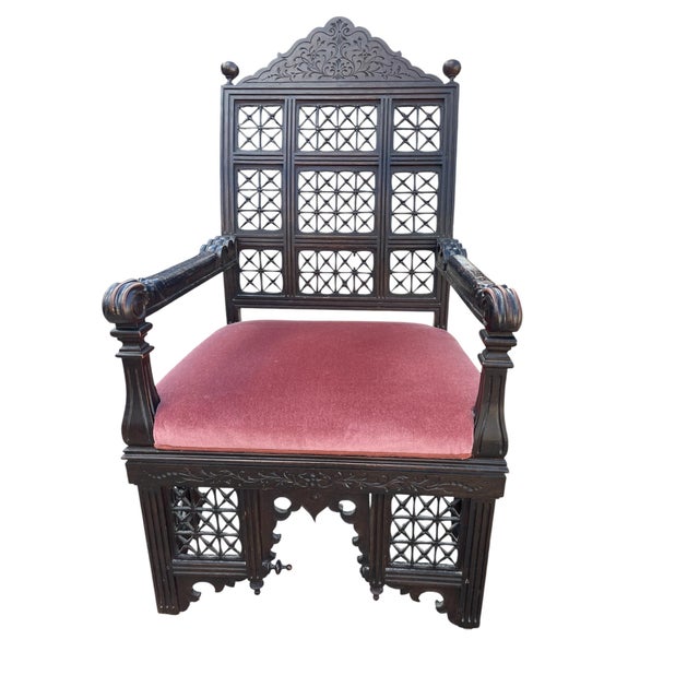 19th Century Antique Armchairs in Walnut, 1890s, Set of 2 For Sale - Image 5 of 8