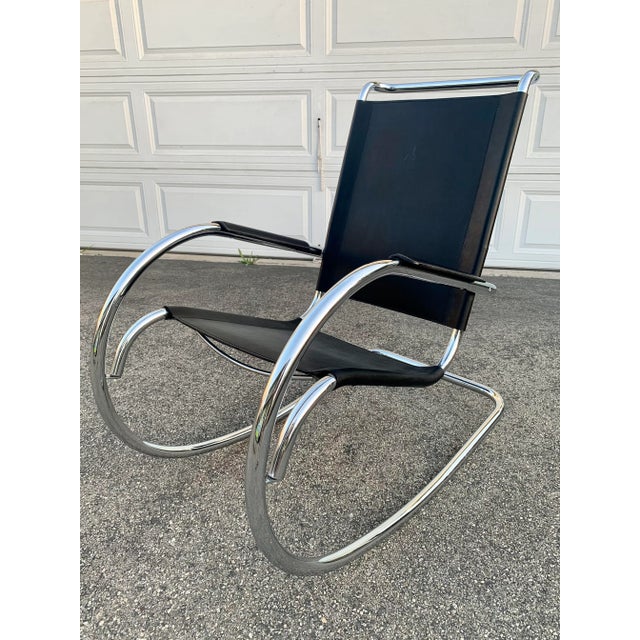 Black 1960’s Fasem Bauhaus Style Rocking Chair For Sale - Image 8 of 8