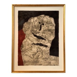 1970s Antoni Clavé (Spanish, 1913–2005) Float-Mounted Textured Abstract Etching 60/75 For Sale