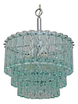 Ground Crystal Chandelier attributed to Cristal Art, Italy, 1970s