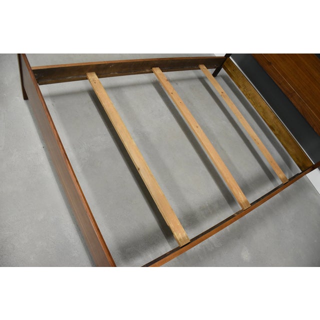 Wood 1960s Refinished Walnut Mid Century Full Bed For Sale - Image 7 of 8