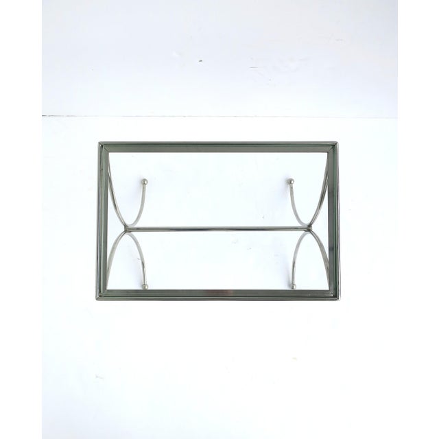 Chrome Chrome Glass Side Drinks Table, Midcentury Modern, Circa Mid-20th Century For Sale - Image 8 of 10