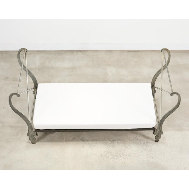 French Neoclassical Directoire Style Iron Sleigh-Form Daybed For Sale - Image 4 of 18
