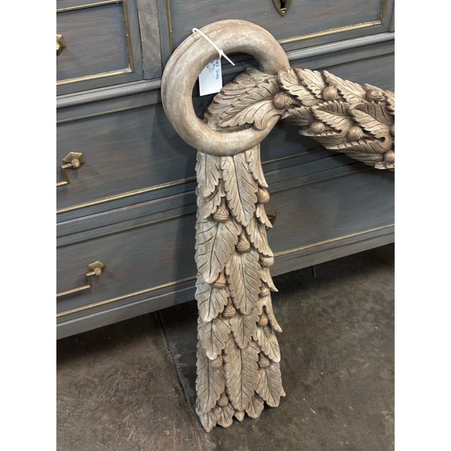 Vintage Carved Wood Swag with Leaf & Acorn Motif For Sale - Image 10 of 12