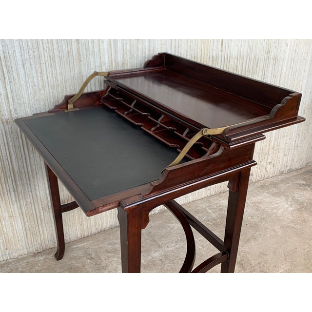 Late 19th Bureau Antique Cartonnier Sliding Top for Hidden Storage For Sale - Image 10 of 18