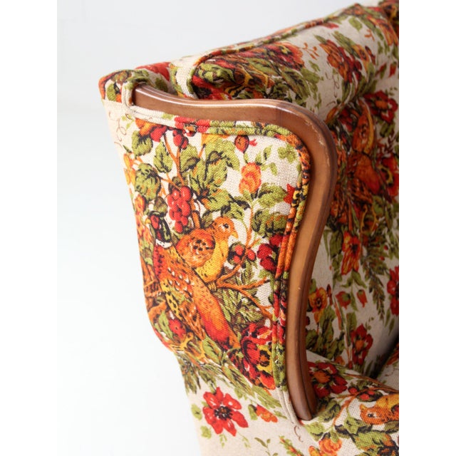 Vintage Colonial Revival Pheasant Floral Sofa For Sale - Image 14 of 18