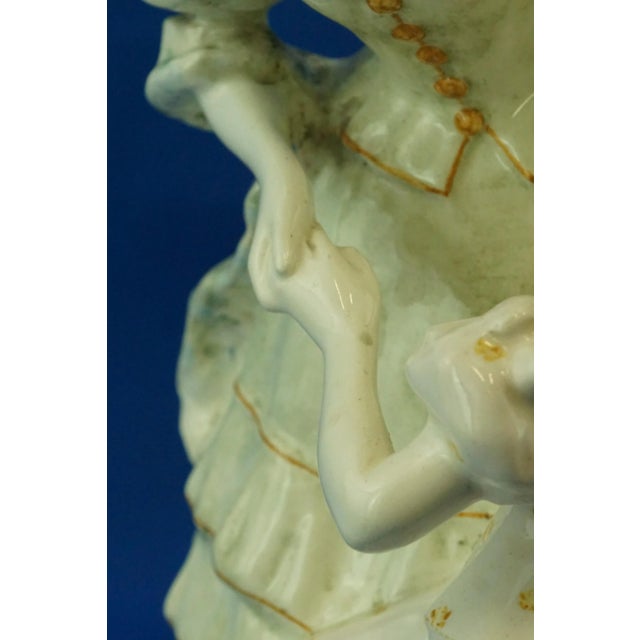 19th Century Art Nouveau Ceramic Sculpture of Dancing Girl & Mother by F. Gruber for Goldscheider, Austria For Sale - Image 18 of 18