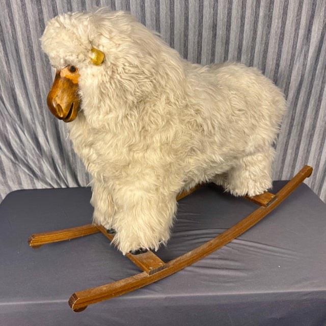 1990s Mid-Century Style Child's Rocking Sheep #1 For Sale - Image 5 of 10