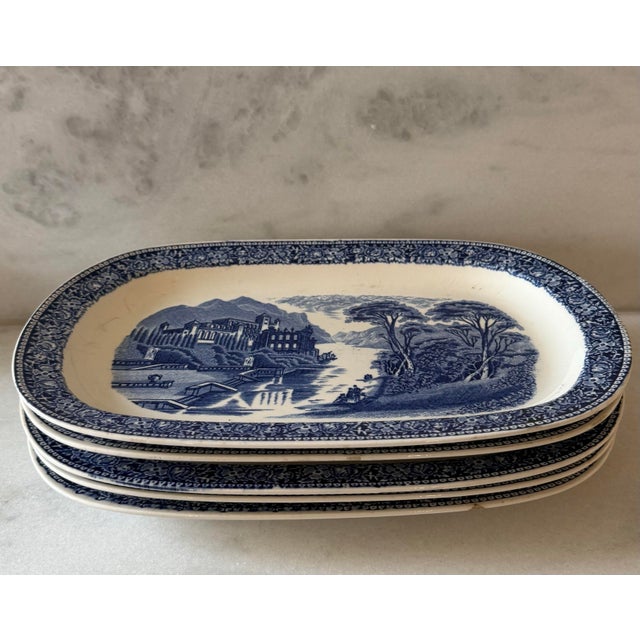 Ceramic Vintage Royal Sphinx Maastricht Old England Oval Plates - Set of 5 For Sale - Image 7 of 12