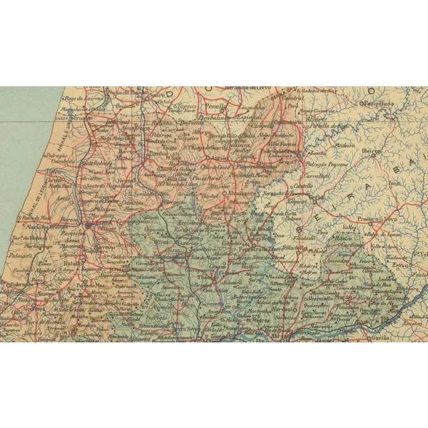 Antique Map of Extremadura, 1903 For Sale - Image 3 of 7