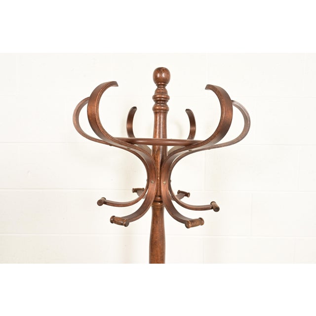 Thonet Style Antique Bentwood Hall Tree Coat and Hat Floor Standing Rack, Circa 1900 For Sale In South Bend - Image 6 of 9