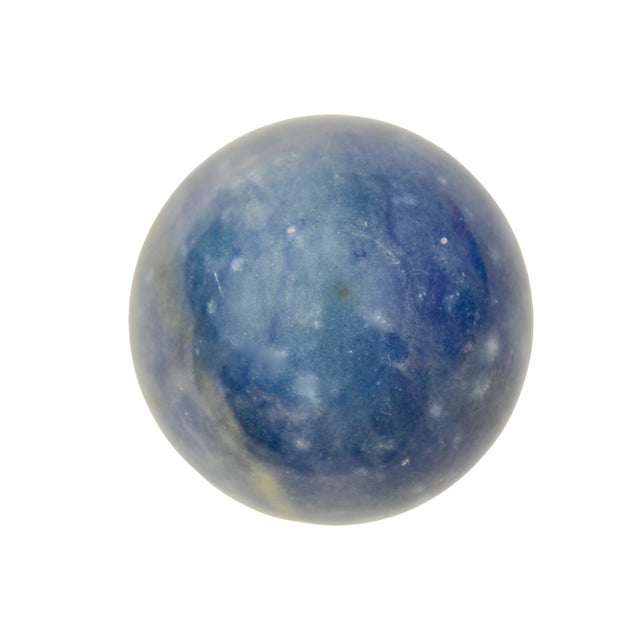 Mid 20th Century Denim Blue Marbled Egg For Sale - Image 5 of 6