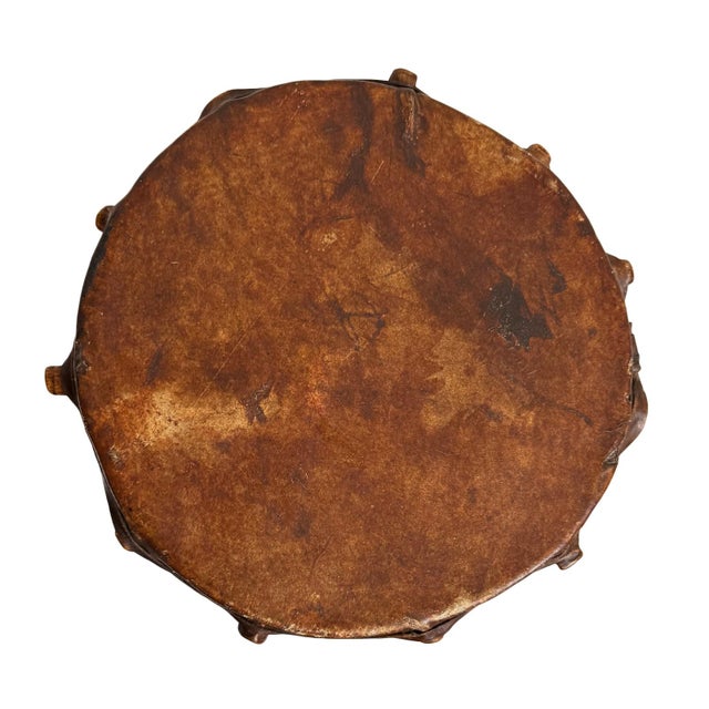 Tribal Antique Rare Pygmy Drum Late 1800s For Sale - Image 3 of 8