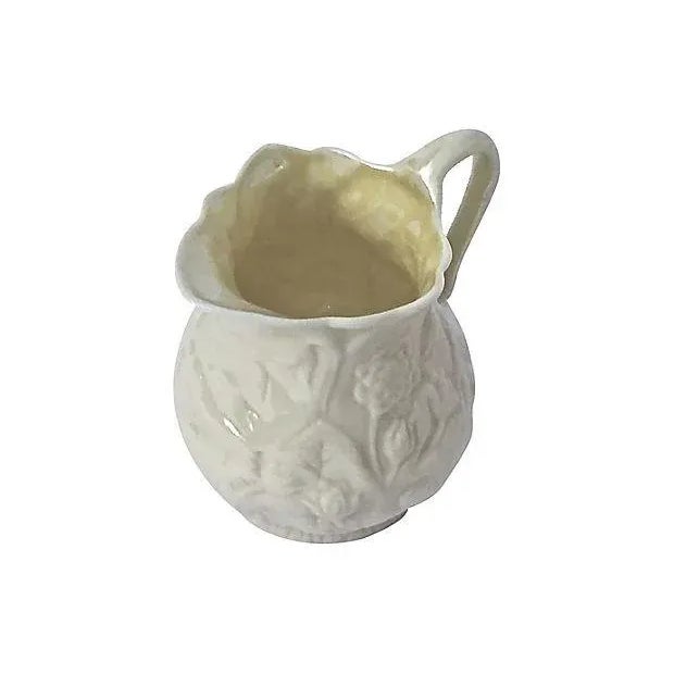 Shabby Chic Antique Porcelain Floral Creamer For Sale - Image 3 of 4