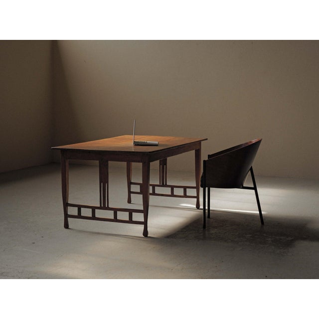 Brutalist Arts and Crafts Oak Table, 1900 For Sale - Image 3 of 17