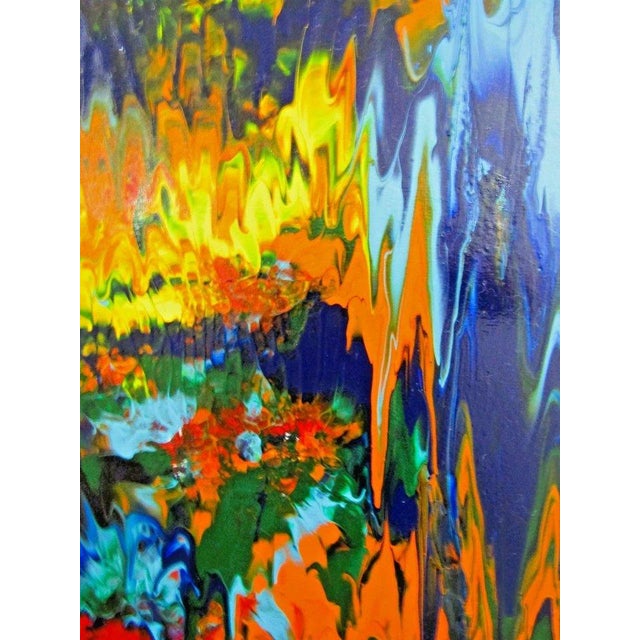 Artist Mark Adler Original Abstract Acrylic Dynamic Dripping Painting on Canvas For Sale In Miami - Image 6 of 8