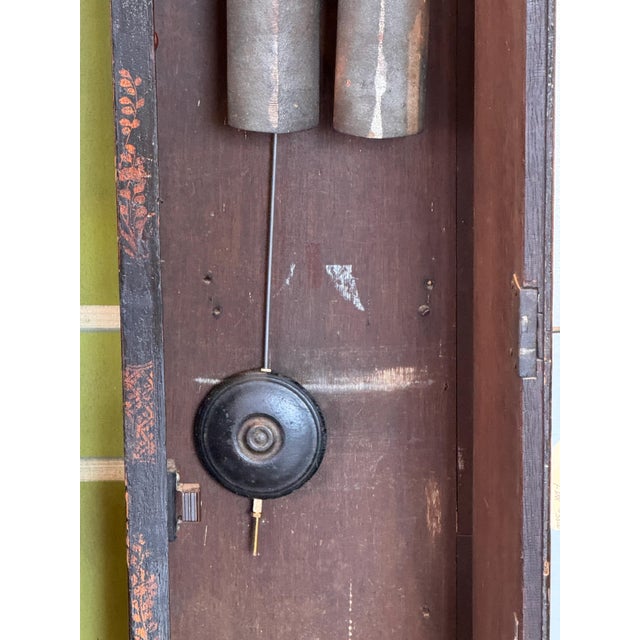 George III Chinoiserie Lacquered Longcase Clock by Joseph Fordham of Braintree For Sale - Image 6 of 10