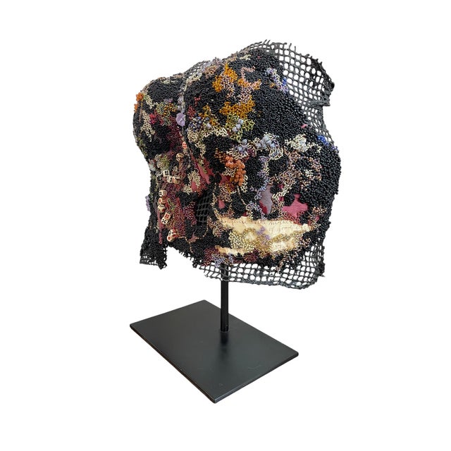 Contemporary Beaded Breast Cancer Bust Sculpture by Susan Etcoff Fraerman, 2003 For Sale - Image 3 of 6