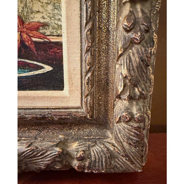 Vintage 1970s Mid-Century Impasto Floral Still Life Painting, Signed, Stiffel Label For Sale - Image 6 of 9