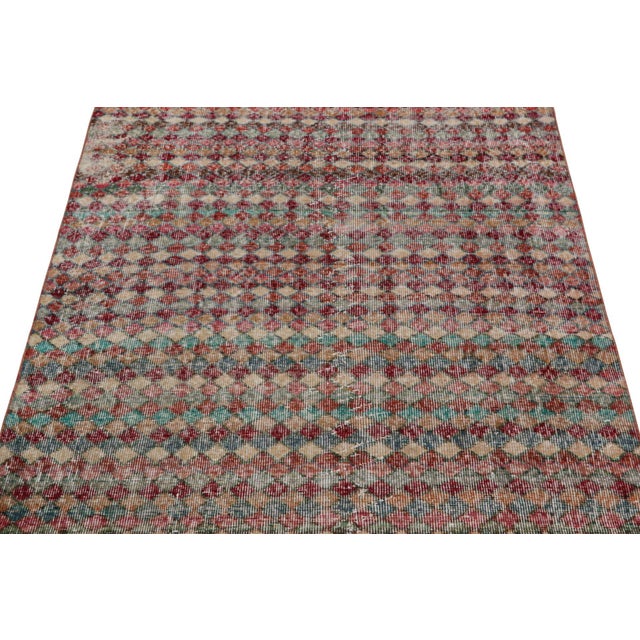 Art Deco 1960s Vintage Zeki Müren Art Deco Rug With Geometric Patterns For Sale - Image 3 of 7