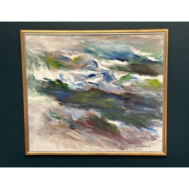Johny Colebring, Abstract Composition, 1978, Oil Painting on Canvas, Framed For Sale - Image 8 of 12