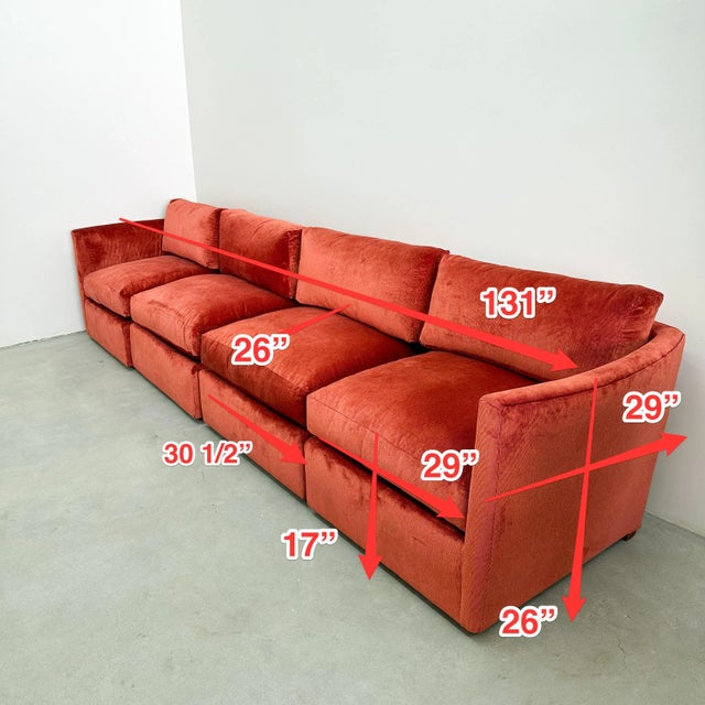 1970s Vintage Burnt Orange Sectional Sofa Modular Sofa MCM Retro For Sale - Image 11 of 11