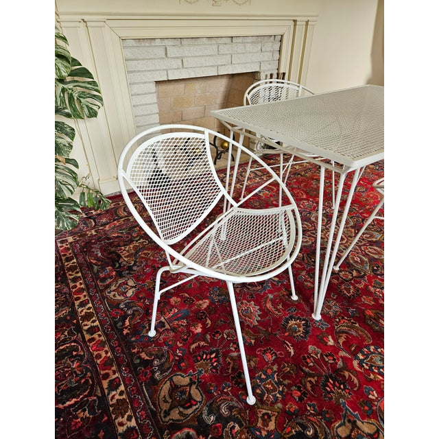 Metal 1960s Salterini Wrought Iron Mid Century Modern 5 Piece Radar Chairs and Table Set For Sale - Image 7 of 7