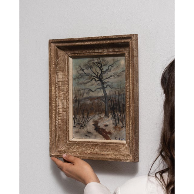 Early 20th Century Belgium Light Gray Canvas Painting For Sale - Image 10 of 15