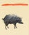 A 1960s pastel drawing by American artist James L. Bruch (1942-2023). This work depicts a black and gray pig standing...
