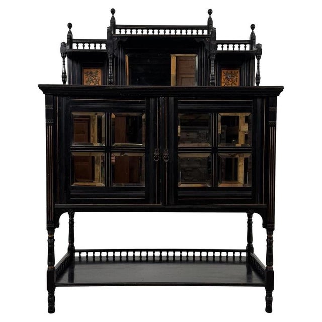 19th Century Antique English Ebonised Aesthetic Movement Cabinet For Sale - Image 11 of 11