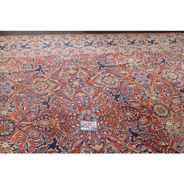 Burnt Orange Antique Persian Isfahan Rug 9'0" X 12'0" For Sale - Image 8 of 12