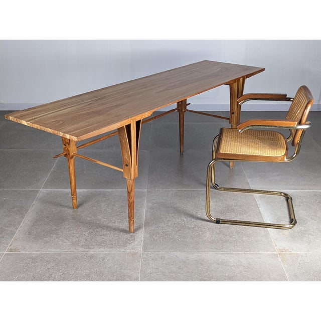 Exclusive wooden desk attributed to the important Danish designer and architect Sven Ellekaer. Ellekaer's unmistakable...