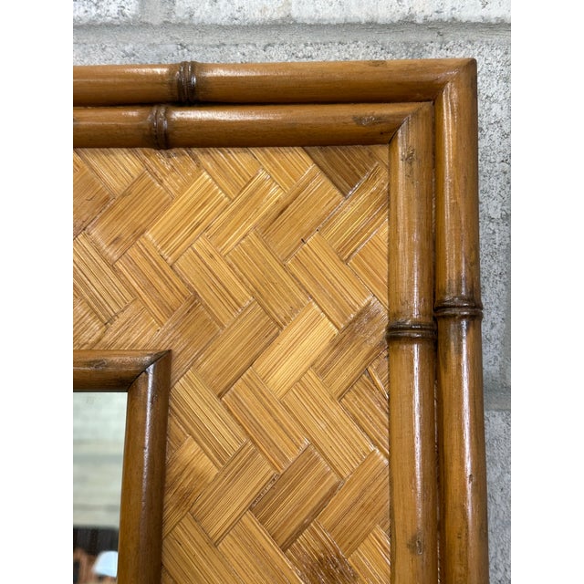 1980s Large Bamboo Wall Mirror For Sale - Image 10 of 12