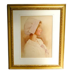 Early 20th Century "Dawn" Portrait Painting of Alexa Thompson