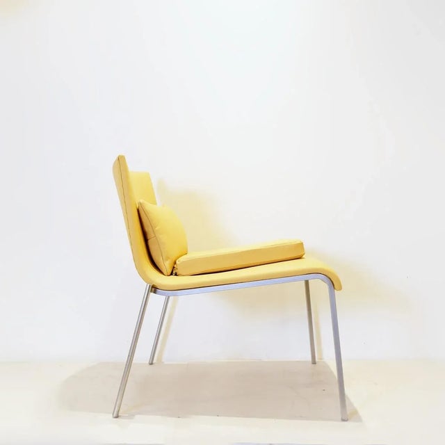 Yellow Leather Lounge Chair from Ligne Roset, 1960s For Sale - Image 10 of 14