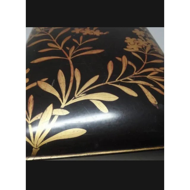 Japanese Early 19th C Japanese Black and Gold Maki-E Lacquered Tebako For Sale - Image 3 of 9