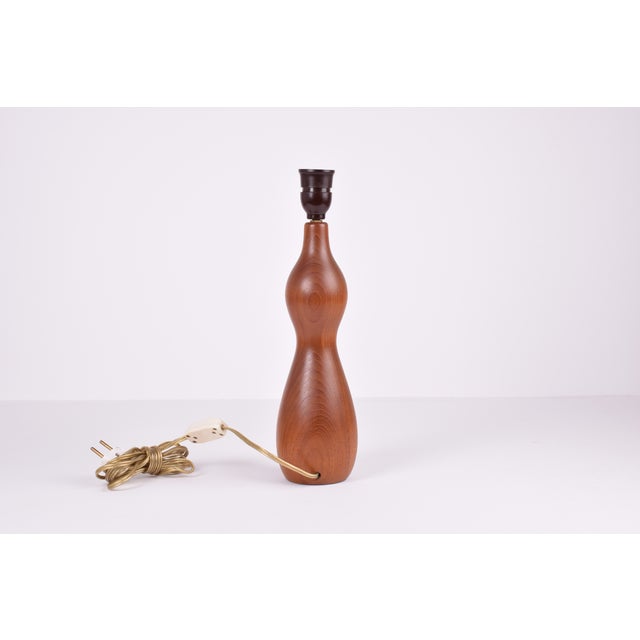 Mid-Century Modern Mid-Century Modern Scandinavian Teak Table Lamp with Shade, 1960s For Sale - Image 3 of 9