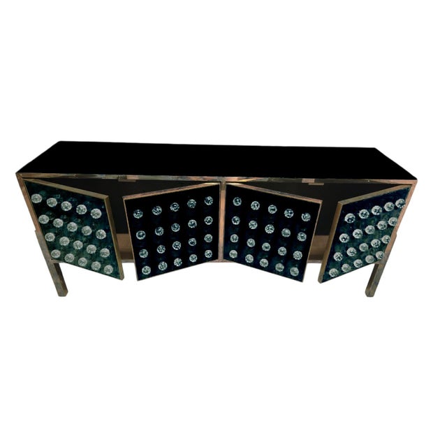 Contemporary Brass and Murano Glass Sideboard with 120 Fused Spheres from Justfurnituress SRL For Sale - Image 3 of 13