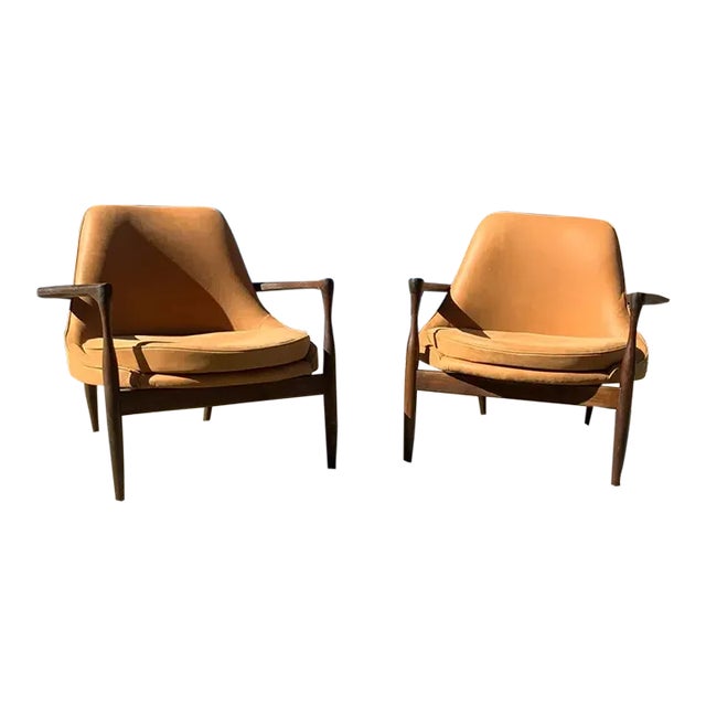 Mid-Century Leather Lounge Chairs- a Pair For Sale