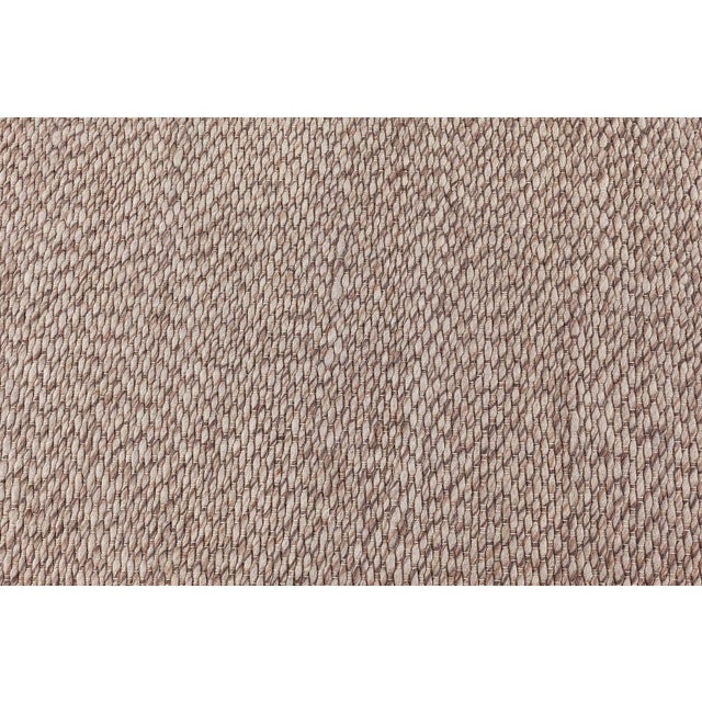 Contemporary Handwoven Brown Wool Runner by Doris Leslie Blau. Size: 3'7" × 23'3" (109 × 708 cm) This elegant contemporary...