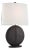 AERIN by Visual Comfort Signature Mariza Medium Table Lamp in Carbon Black with Linen Shade For Sale